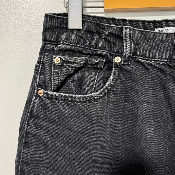 Garage Denim Ample Baggy Jeans Black Raw Hem Size 7 (28) - Picture 3 of 11